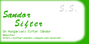 sandor sifter business card